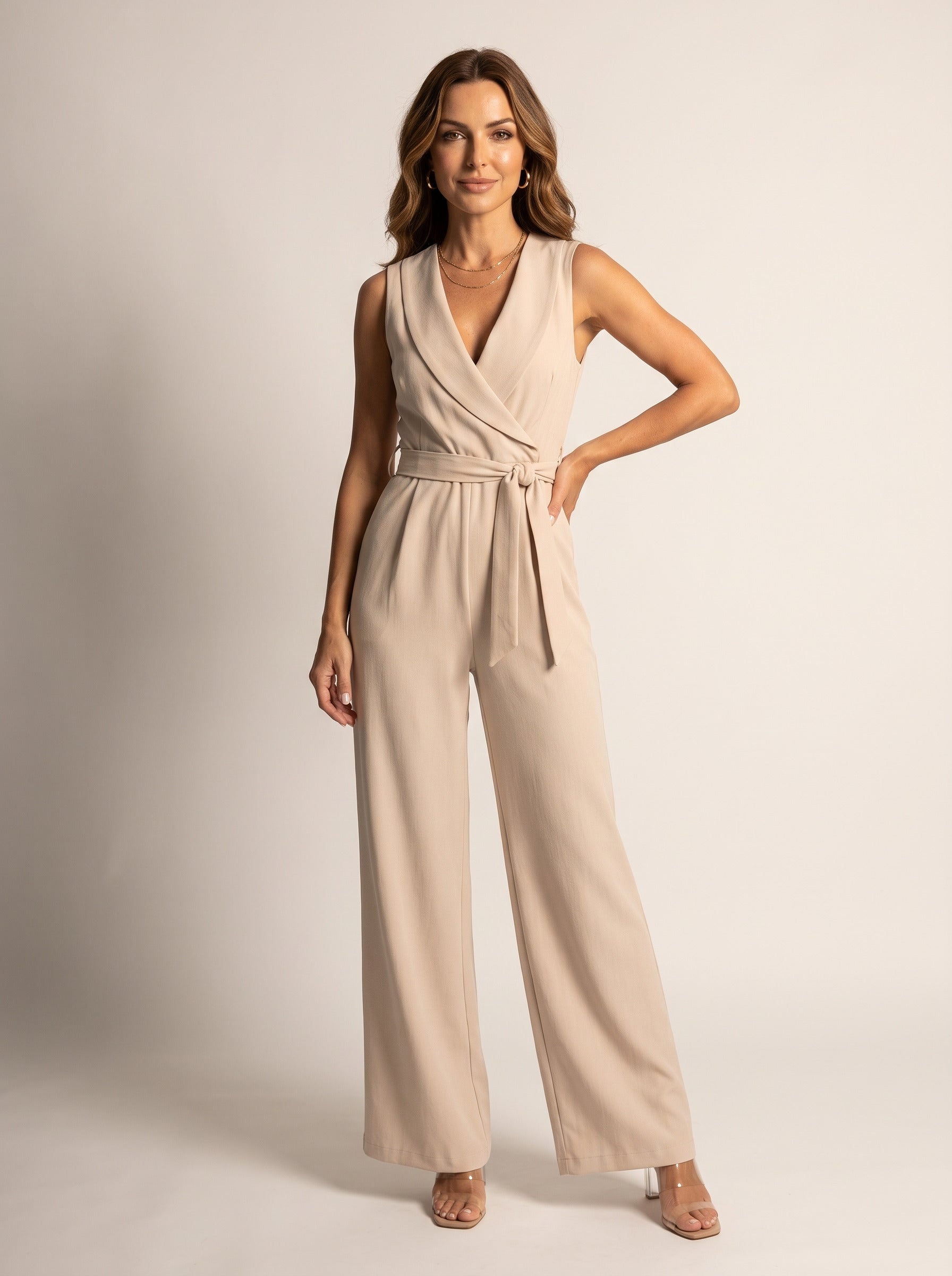 Claire | Women's Sleeveless V-Neck Jumpsuit