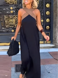 Amanda | Halter Neck Two-Tone Maxi Dress