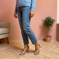 Amanda | Two-Tone Bow Ankle Strap Heels