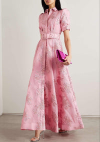 Anita | Belted Puff Sleeve Maxi Shirt Dress