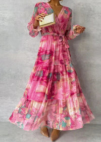Anita | Floral Wrap Maxi Dress with Tiered Skirt