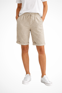 Anne | Relaxed Fit Linen Bermuda Shorts With Drawstring Waist