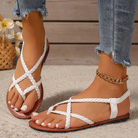 Barbara | Relaxed Braided Strap Flat Sandals