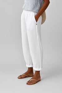 Barbara | Tapered Cropped Pants with Cuffed Hem