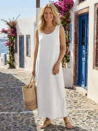 Bronwyn | Sleeveless Linen Maxi Dress