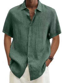 Bruce | Relaxed Linen Button Down Short Sleeve Shirt