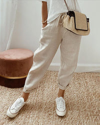 Carolyn | Relaxed Linen Pants with Drawstring Waist