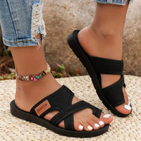 Deborah | Flat Crisscross Strap Slides