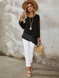 Dianne | Layered Flowing Blouse with Asymmetric Hem