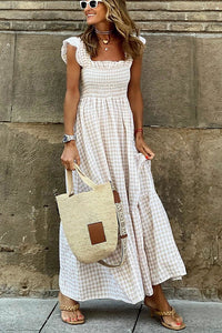 Donna | Gingham Smocked Maxi Dress