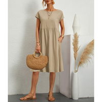 Faye | Casual Short Sleeve Midi Dress
