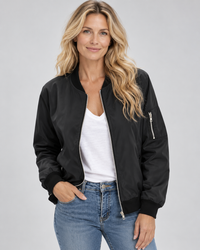 Faye | Relaxed Bomber Jacket with Ribbed Cuffs