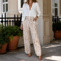 Fiona | Business Casual Geometric Print Two-Piece Set
