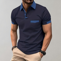 Geoffrey | Polo Shirt with Contrast Collar and Chest Pocket