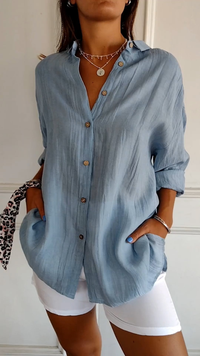 Glenda | Oversized Linen Button-Front Shirt