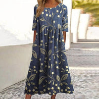 Helen | Relaxed Floral Print Midi Dress