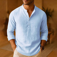 Ian | Relaxed Long Sleeve Henley Shirt