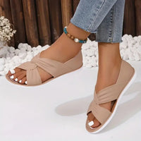 Jacqueline | Crossover Strap Flat Sandals