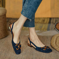 Jacqueline | Suede Chain Buckle Slingback Mules