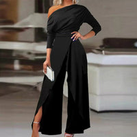 Janet | Formal One Shoulder Wide-Leg Jumpsuit