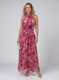 Jennifer | Halter Neck Floral Maxi Dress