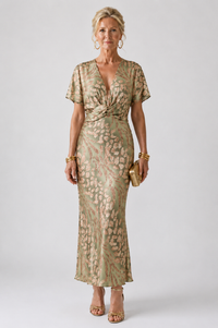 Jennifer | V-Neck Twist Waist Midi Dress