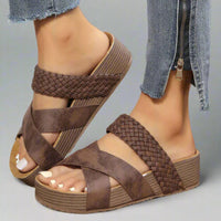 Jennifer | Woven Platform Wedge Sandals