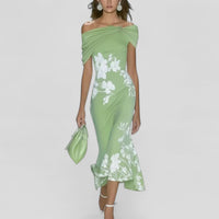 Jodie | Off-Shoulder Floral Print Midi Dress