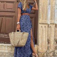 Joy | Boho Paisley Maxi Dress with Side Split