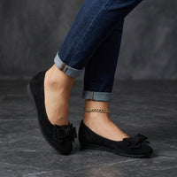 Karen | Suede Bow Ballet Flats
