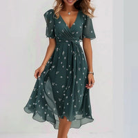 Karen | Wrap V-Neck Floral Midi Dress