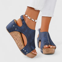 Kerrie | Wedge Sandals With Cork Platform And Ankle Strap