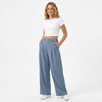 Kerry | Wide Leg Trousers with High-Waisted Pleated Front