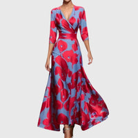 Kim | Floral Print Wrap Maxi Dress