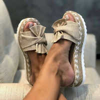 Leanne | Platform Sandals with Woven Bow Detail
