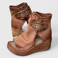 Lorraine | Buckle Strap Wedge Sandals