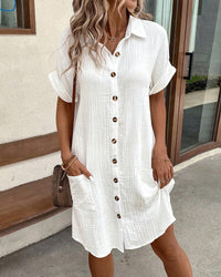 Lorraine | Oversized Midi Shirt Dress with Patch Pockets