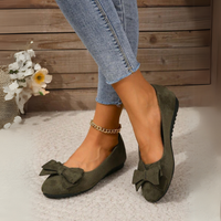 Lynne | Bow Suede Ballet Flats
