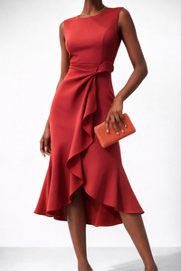 Lynne | Sleeveless Ruffle Wrap Midi Dress