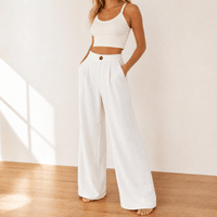 Maureen | High Waisted Wide Leg Tailored Trousers