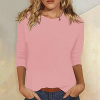 Narelle | Crew Neck Top with Three-Quarter Sleeves