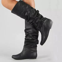 Narelle | Slouchy Flat Pointed Toe Knee-High Boots