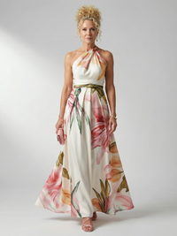 Patricia | Floral Halter Neck Maxi Dress