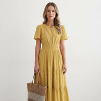Pauline | Tiered Maxi Dress with Flutter Sleeves