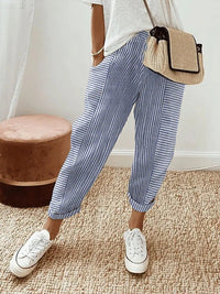 Rhonda | Relaxed Striped Cropped Pants
