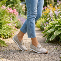Rita | Mesh Loafers with Horsebit Buckle and Lug Sole