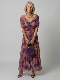 Robyn | Floral Print Off Shoulder Midi Dress