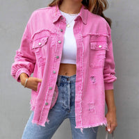 Rosemary | Distressed Oversized Denim Jacket