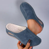 Rosemary | Faux Fur Lined Suede Slippers