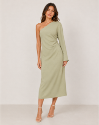 Roslyn | One-Shoulder Long Sleeve Maxi Dress
